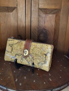 Patricia Nash Leather Wallet  European Map